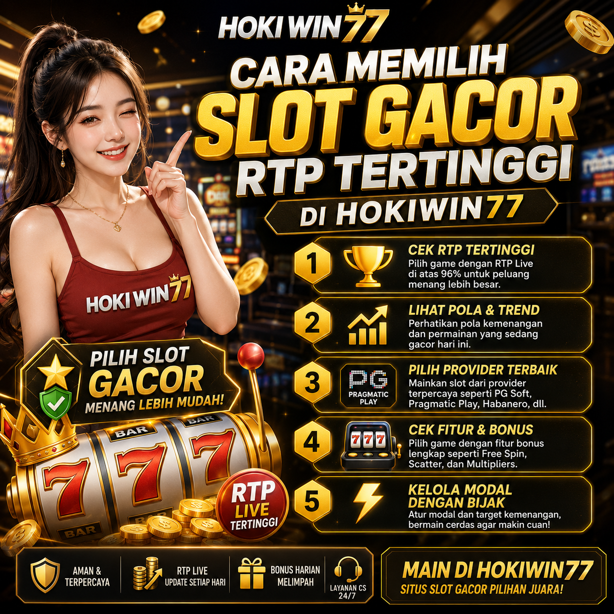 Ilustrasi slot gacor RTP tertinggi di HOKIWIN77